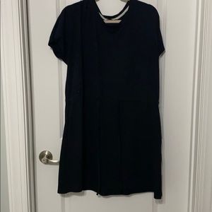 Black waist tie dress